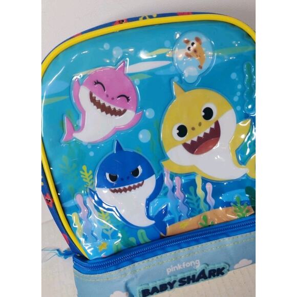Baby Shark Kids Youth Mini Blue Backpack Ping Fong Lunch Bag - Picture 5 of 9